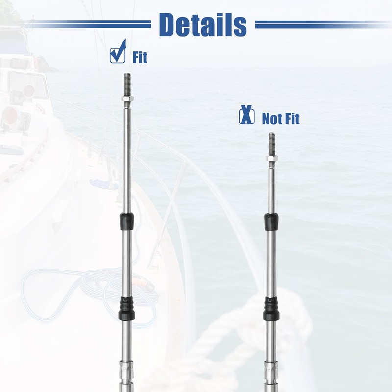 uxcell 2pcs 14ft 4.3 Meter 169inch Marine Throttle Shift Remote