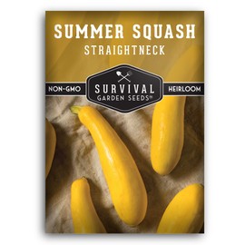SURVIVAL GARDEN SEEDS Survival Garden Seeds - Straightneck Summer Squash Seed for Planting - Packet with Instructions to Plant and Grow Yellow Squash in Your Home Vegetable Garden - Non-GMO Heirloom Variety