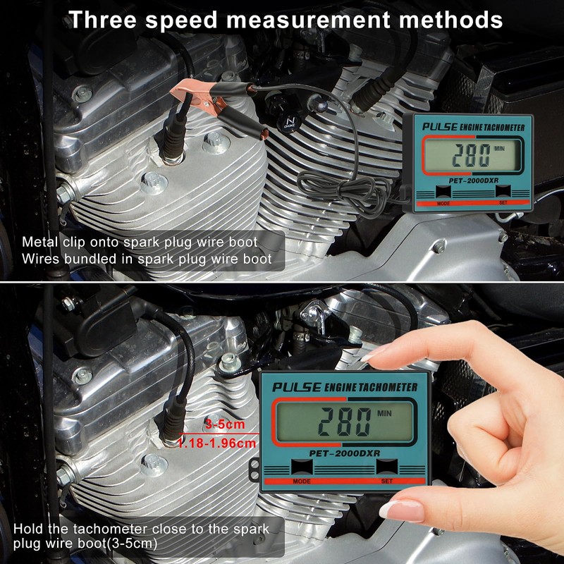 Small Engine Tachometer Digital Chainsaw RPM Gauge Tiny Tach Hour
