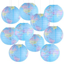 zilue World Globe Paper Lanterns Party Decorations Around The World Travel Themed Party Decorations World Map Travel Party Classroom Earth Day Decorations