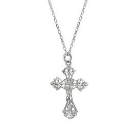 Sterling Silver Orthodox Crucifix Pendant Necklace, 18"