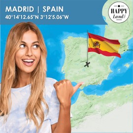 happylandgifts® Genuine Spanish Property as a Unique Gift for Fans of Spain, Ownership Certificate with Desired Name to Enter Yourself, Spanish Gifts, Madrid