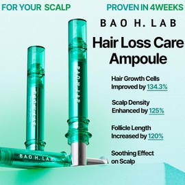 BAO_H.LAB Hair Loss Care Ampoule for Hair Thinning & Shedding, Healthier Scalp & Thicker Fuller Looking Hair in One Month Hair Care Solution, Non-oily Non-greasy 2 Ampoules in One Pack Korean Haircare