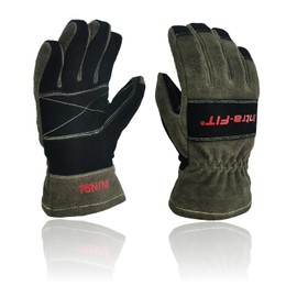 Intra-FIT Structural NFPA 1971 Fire Fighter Glove,3D Curved Fingers, Heat Resistance, Flame Resistance, Fire-Fighting Gloves(7882,L,1 Pair)