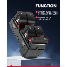 KAX Master Power Window Switch,Driver Side Window Switch fit for Silverado 2500 HD 2007-2014, 1500 2007-2013, Traverse 2009-2017, Acadia 2009-2012, OE Replace 25789692 25951963