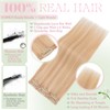 Elailite Real Hair Extensions Clip Balayage Silk Lace in Wefts