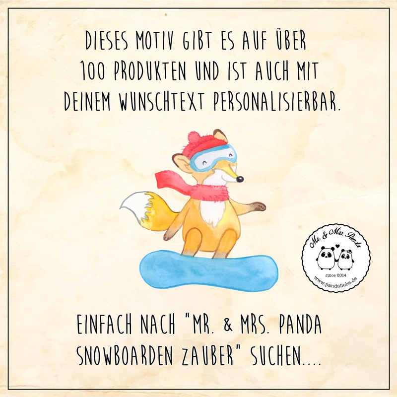 Mr. & Mrs. Panda Tasse Snowboarden Zauber - Geschenk, Kaffeetassen,