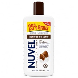 Nuvel Crema Corporal e Hidratante Facial con Manteca de Karité, 750 ml | Piel Seca y Sensible | Crema Corporal y Facial para Hombre y Mujer
