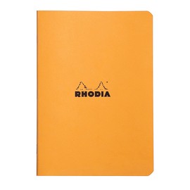 RHODIA 119188C - Orange Piqué Notebook - A5 - Lined - 96 pages - White Clairefontaine paper 80 g/m - Soft, resistant and waterproof coated card cover - Classic