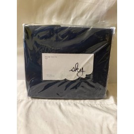 Sky New Sky 100% Cotton Percale 4 Piece Sheet Set Navy Blue Full Size