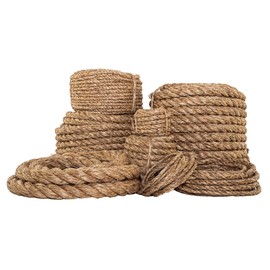 SGT KNOTS Twisted Manila Rope - Natural 3 Strand Fiber Hemp Rope for Indoor and Outdoor Use | Multipurpose Manila Rope for Crafts, DIY Projects, Home Decorating, Climbing | 1/4 in x 300 ft