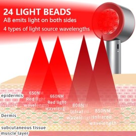 Terapia de Luz Roja para el Cuerpo, Dispositivo de Alivio del Dolor de Mano, 850 nm y 650 nm, Dispositivo de Terapia de Luz Roja para aliviar el...   