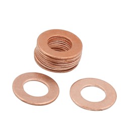 TUCKBOLD 10 Pcs 10mm Inner Dia Copper Washers Flat Sealing Gaskets Rings Automotive Parts