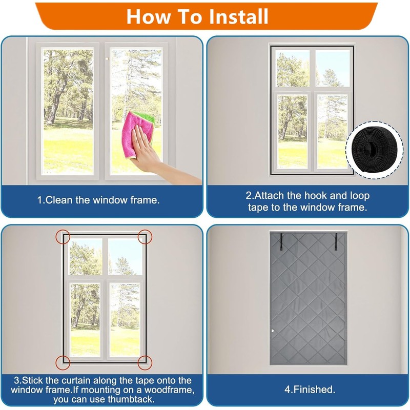 Aprllolg Winter Insulated Window Cover,3 Layer 63 x 39 Inch