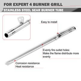 Oklagarden BG2824B Grill Replacement Parts for Expert Grill Parts 4 Burner Heat Plates Burners BG2824BP BG2824BN Heat Tent Expert Grill Burner Tube 5210050 98561 XG16-096-034-00 XG17-096-034-04