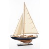SAILINGSTORY Wooden Sailboat Decor Yacht Model Ship with Antique Finish