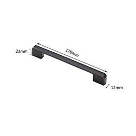 1 Pcs Zinc Alloy Black and Red Color Handle Modern Minimalist Pull Used for Drawers, Cabinets, Wardrobes, Doors or Windows(170mm x 12mm x 23mm)