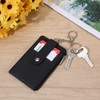 Shimmeroo Slim Keychain Card Holder for Men, Black Zipper Slim