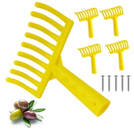 Crisalide - 5 Pieces Olive Rake Comb 9 Teeth Plastic Tapered Connector for Universal Handle Yellow Plastic Professional