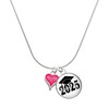 Delight Jewelry Silvertone Small Long Hot Pink Heart Script Class