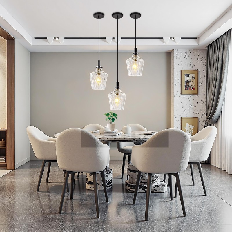 Vaziden Modern Hammered Glass Pendant Lighting for Kitchen Island 1