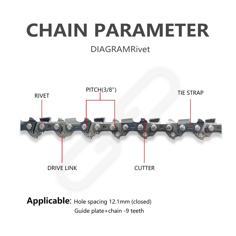 NIUBGONER 20" Chainsaw Guide Bar and Chain,Replacement Chainsaw Guide Bar