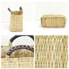 Matsunoya Basket Straw Leather Hand Horizontal Basket S