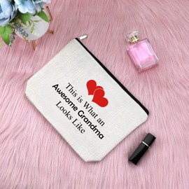 Mothers Day Gifts for Grandma Cosmetic Bag Grandma Gifts Grandma Birthday Gifts from Grandchildren Makeup Bag Great Grandma Gifts Birthday Gift for Grandma Nana Grandmother Cosmetic Pouch