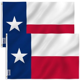 ANLEY Paquete de 2 Fly Breeze Bandera del estado de Texas de 3x5 pies - Color vivo y resistente a la decoloración UV - Encabezado de lona y doble costura - Banderas del estado de Texas Poliéster con arandelas de latón 3 X 5 pies