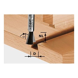 Festool 490990 Dovetail Bit HW 14.3 mm, 15 Degree