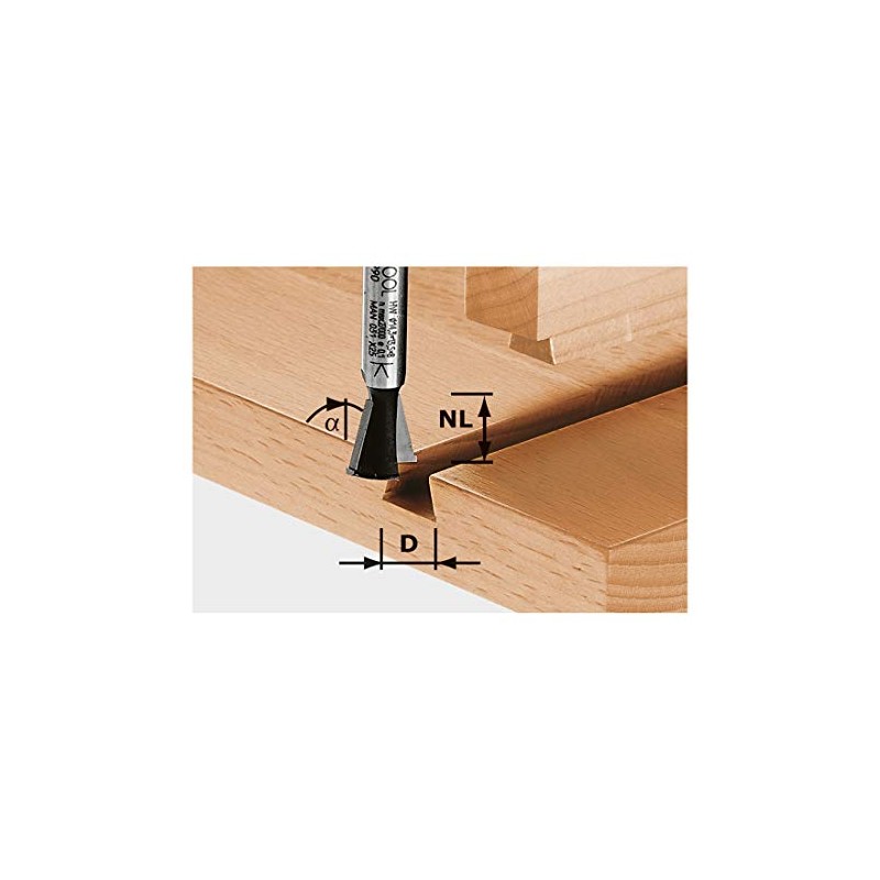 Festool 490990 Dovetail Bit HW 14.3 mm, 15 Degree