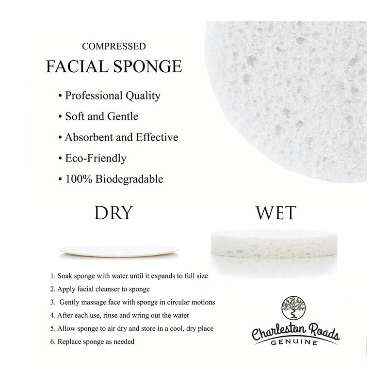 Face Sponges - Compressed Cellulose Facial Sponges - Cosmetic Sponges