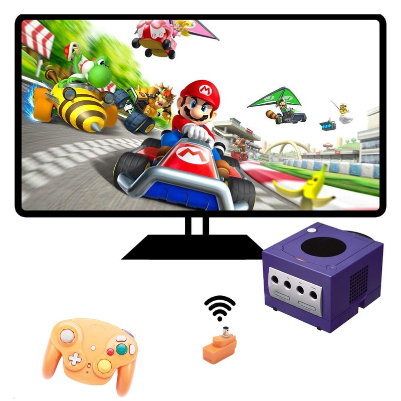 VTone Wireless Game Cube Controller, 2 Pieces 2.4G Wireless Classic