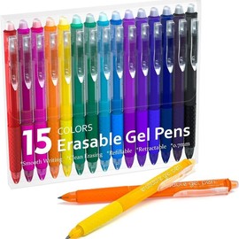 Lineon 15/22/26 Pack Erasable Gel Pens, Retractable Fine Point Clicker Pens in 15 Assorted Colors, Smooth Writing and Easy to Use for Students, Teachers and Artists, Drawing Writing Planner and Crossword Puzzles,magical pen,gift,dealsforyoudays:_15 Colors