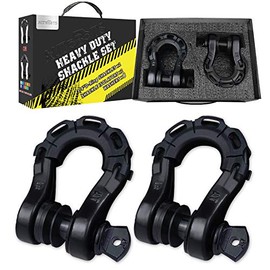 AUTOBOTS D Ring Shackles Heavy Duty(2 Pack) 68,000 lbs Capacity, Stronger Than 3/4" D Shackle, with 7/8" Screw Pin, for Tow Strap Winch Off Road Accessory Vehicle Recovery Black