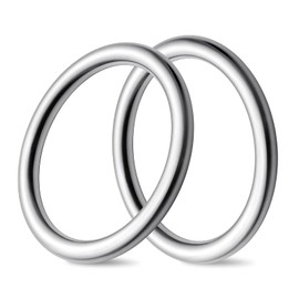 4 Inch Metal O Ring, 2 Pcs Seamless Welded 304 Stainless Steel Round Ring Buckles, Multi-Purpose Heavy Duty Rings for Knitting Hanging Flower Basket Crafts