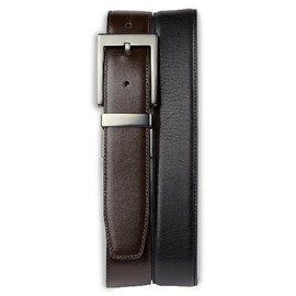 Harbor Bay by DXL Men's Big and Tall Reversible Dress Belt Black/Brown 50/52