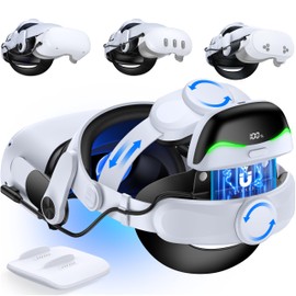 Lightweight Battery Head Strap for Quest 3/Quest 3S/ Quest 2, Magnetic Battery Pack for Extra 2-3H Playtime, LED Digital Display, with Magnetic Charging Dock (One Battery)