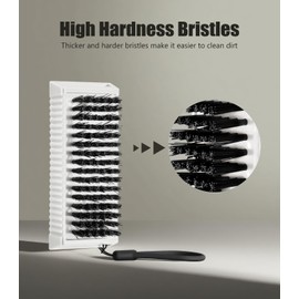 Larbois Nail Brush for Cleaning Fingernails, 2Pack Heavy Duty Nail Brushes Remove Dirt and Paint Fingernail Brush Deep Cleaning Mechanical Nail Scrub Brush Two-Sided with Hanging Rope (White)