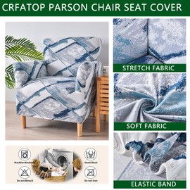 CRFATOP Stretch Mid Century Modern Armchair Slipcover 1-Piece Accent Chair Covers with Arms Soft Chair Slipcovers for Living Room Armchair Furniture Protector Office Reception Reading Sofa,A18