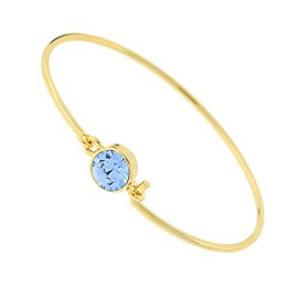1928 Jewelry "Best Of Times" 14K Gold Dipped Light Sapphire Blue Wire Bracelet