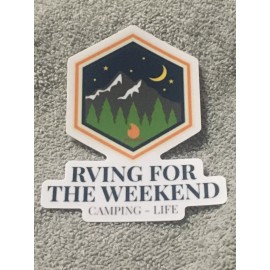Camping Sticker. “summer camping”. Approximately 2 Inches by 2 Inches
