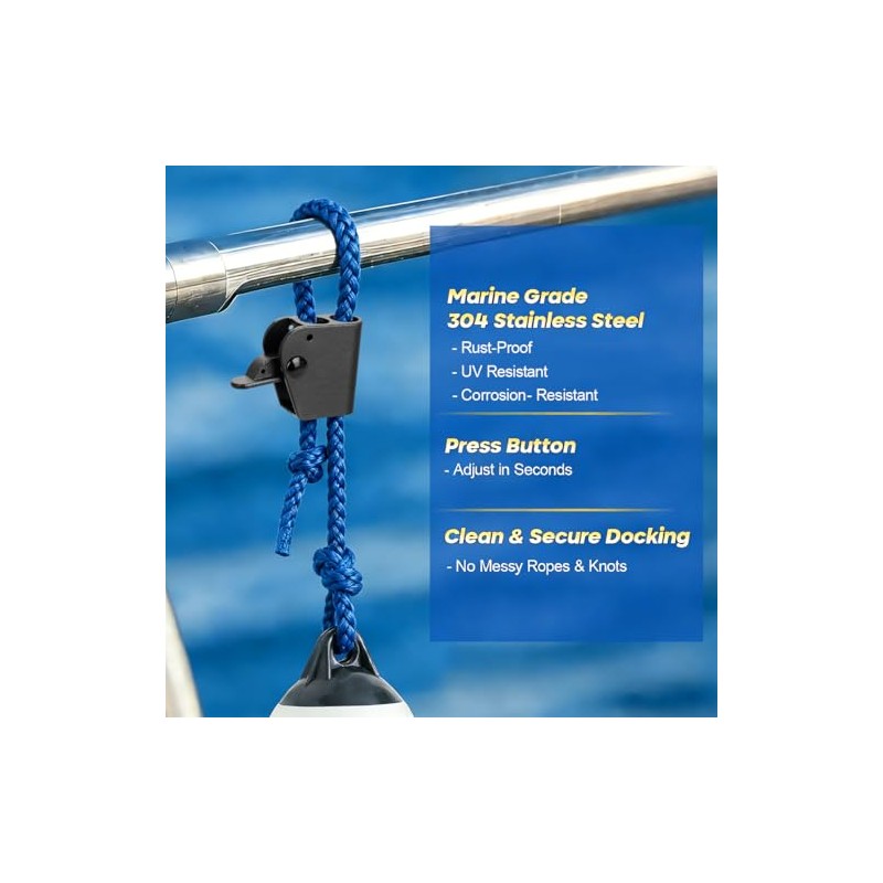 Stainless Steel Boat Fender Clips - Quick Release for Easy