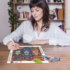 MAXBYE Diamond Painting Kits For Adults, 5D Little Flower Cat Diamond Art Kit for Beginners, DIY Cat Round Full Diamond Gems Create Wall Art Decorations and Gifts 12x12 inch