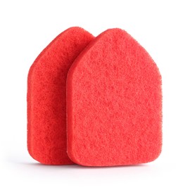 Moku Home Replacement Scrubber Refill for Moku Home Extendable Tub Tile Shower Brush for Cleaning Non-Scratch (2X Scrubber Sponge Red)