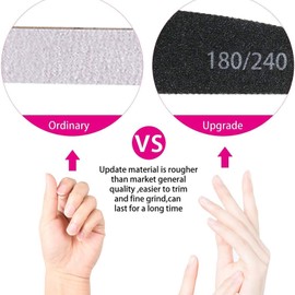 URAQT Pack of 16 Nail Files 180/240, Nail Files, Double-Sided, Disposable Nail Files, Nail Files for Gel Nails, Nail Files Disposable, Core in Purple Gel Nails Tools & Accessories (Black)