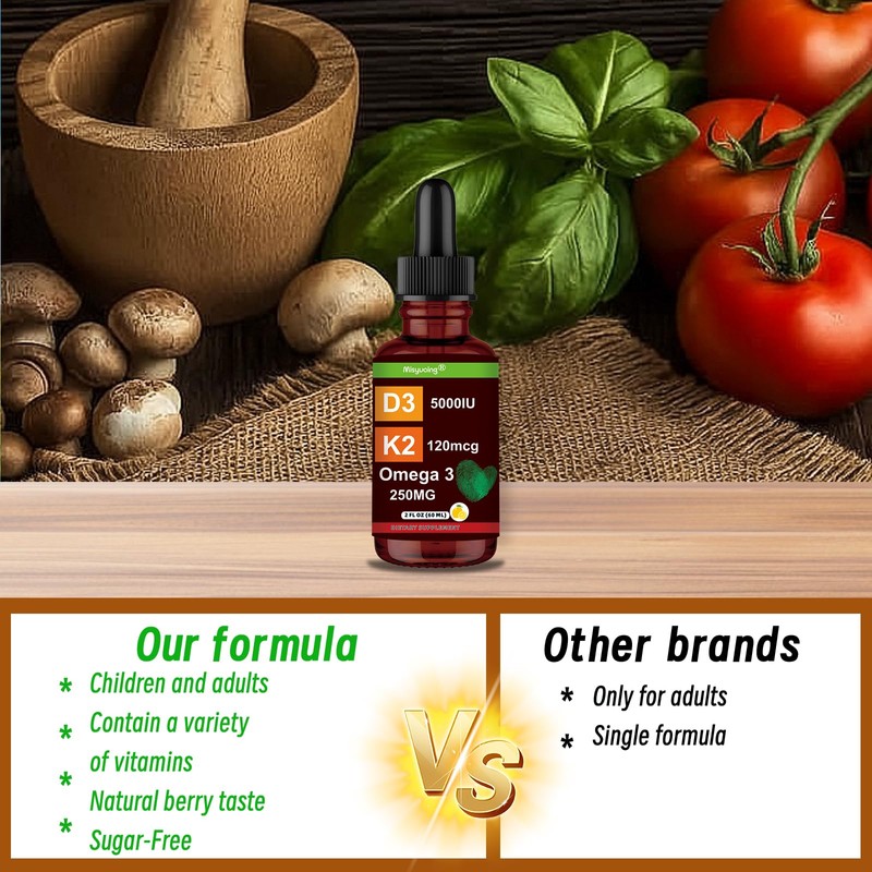 Misyvoing Vitamin D3 K2 Sugar-Free Drops,Vitamin D3 10000 IU with