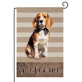 TopPacific Beagle Garden Flag Home Garden Welcome Dog Spring Yard Flag, 12x18 Inch, Double Sided for Outdoor Summer House Yard Decoration(8262)