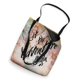 Let The Adventure Begin Vintage Map Design Tote Bag