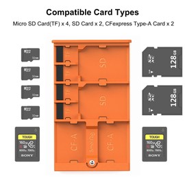 SMALLRIG Memory Card Storage Case SD Card Holder 8 Slots for 2 SD Cards, 2 CFexpress Type-A Cards and 4 TF Cards for Photography Enthusiasts - 4107